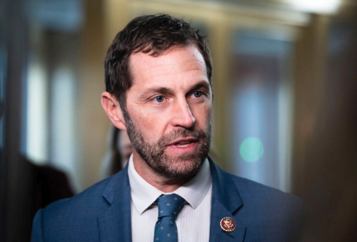 Rep. Jason Crow (D-Colo.) speaks to reporters in Washington on Sept. 26, 2024. Photo by Madalina Vasiliu.