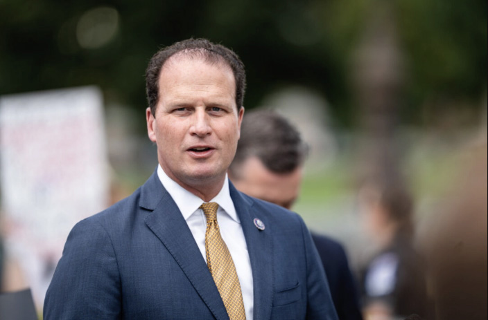 Rep. August Pfluger (R-Texas) speaks at the House Triangle on Capitol Hill in Washington on Sept. 2, 2025. Photo by Madalina Kilroy.