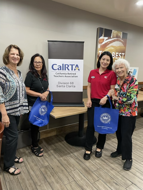 The Santa Clarita Valley division of California Retired Teachers Association invited two guest speakers from the AAA travel division to speak at the organization’s fall luncheon. Courtesy photo.