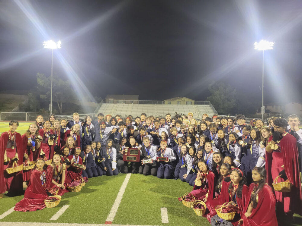 West Ranch Marching Band and Colorguard win first in the SCSBOA 5A Division. Courtesy of Bob Buttitta.