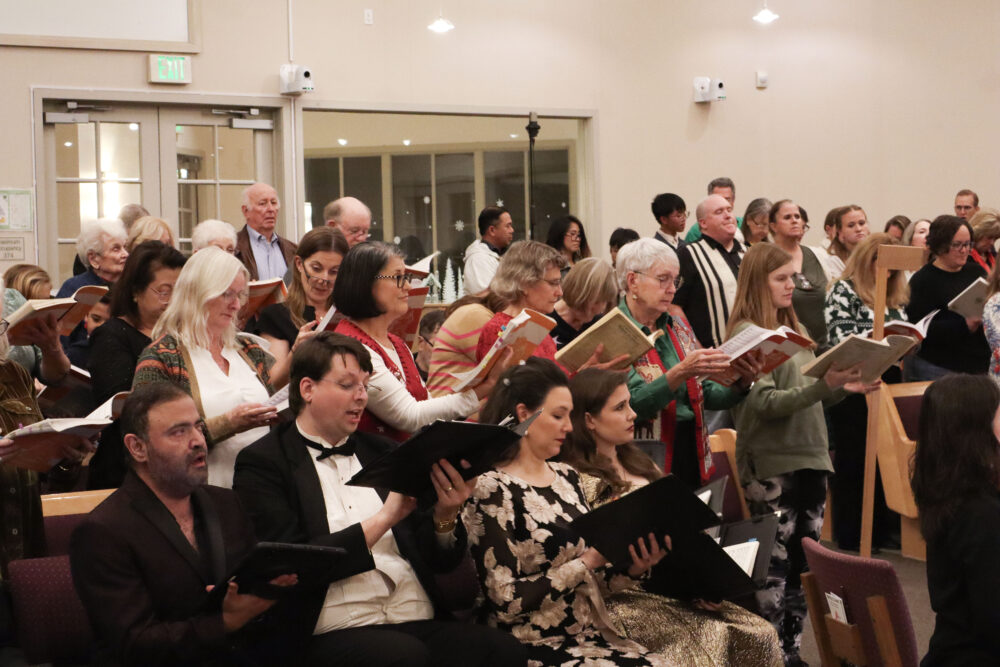 The audience sings together at the Santa Clarita Master Chorale's "Messiah Sing-Along" at Valencia United Methodist Church in Valencia, Calif., Monday, Dec. 8, 2025. Kamryn Martell/The Signal