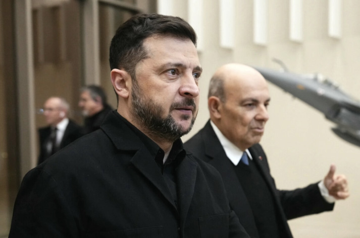 Ukrainian President Volodymyr Zelenskyy, in Cergy, France, on Dec. 1, 2025. Dimitar Dilkoff/Pool Photo via AP