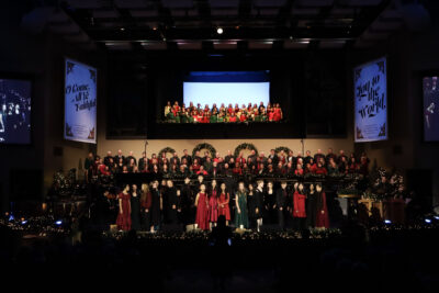 A landscape photo of the children's and Sanctuary choirs at the Grace Baptist Church's "God With Us" annual Christmas concert at Grace Baptist in Valencia, Calif., Sunday, Dec. 14, 2025. Kamryn Martell/The Signal