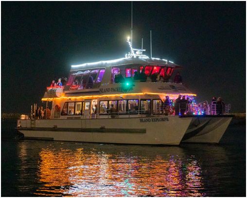 Island Packers, the official concessionaire to the Channel Islands, is offering holiday caroling cruises leading up to Christmas, as well as winter whale watching starting the next day. Courtesy photo.