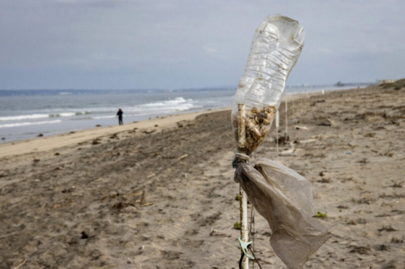 Trash lines the beaches near the Tijuana River mouth outside of San Diego, Calif., on Sept. 19, 2024. Photo by John Fredricks.