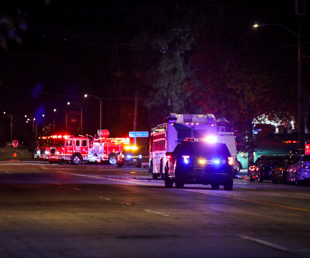 First responders gather after the gas line explosion on Dec. 27, 2025. Habeba Mostafa/The Signal