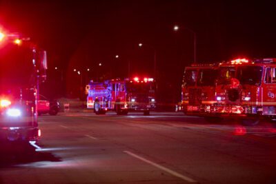 Deputies and firefighters were on the scene at Ridge Route Road in Castaic in response to a gas line explosion on Saturday, Dec. 27, 2025. Habeba Mostafa/ The Signal