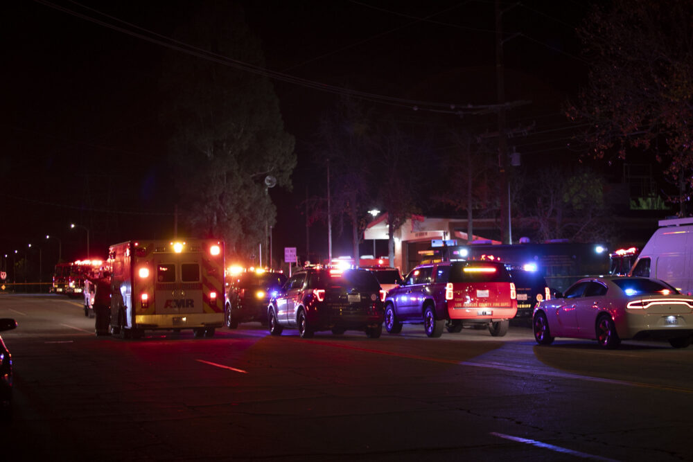 Deputies and firefighters were on the scene at Ridge Route Road in Castaic in response to a gas line explosion on Saturday, Dec. 27, 2025. Habeba Mostafa/ The Signal