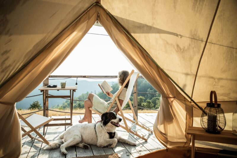 Glamping is a great choice for anyone who wants a touch of “glamour” mixed in with their “camping.” Many California campgrounds rent cabins or yurts that provide basic comforts like four walls, a roof, a bed, and a table. ©SHUTTERSTOCK