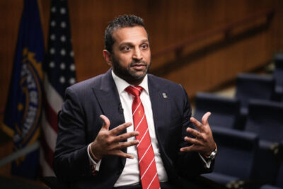 FBI Director Kash Patel speaks during an interview at the agency headquarters in Washington on Nov. 26, 2025. Photo by Samira Bouaou.
