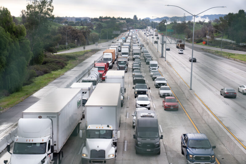 Traffic delays on the northbound side of Interstate 5 following a fatal collision on Tuesday morning Jan. 6, 2026. Katherine Quezada/The Signal