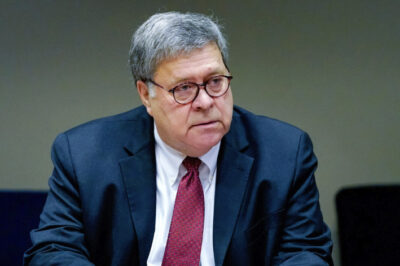 Then-U.S. Attorney General William Barr in St. Louis, Mo., on Oct. 15, 2020. Jeff Roberson/Pool/Getty Images