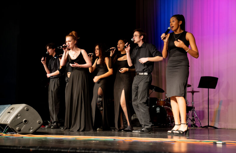 Valencia High School’s Two ’N Four Vocal Jazz Ensemble perform a free preview concert on Tuesday, Jan. 6, 2026 before they are set to go to New Orleans for the Jazz Education Conference. Katherine Quezada/The Signal