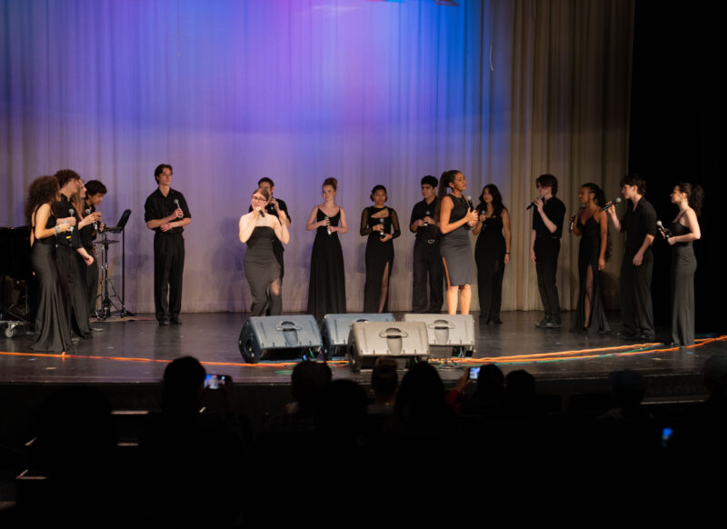 Valencia High School’s Two ’N Four Vocal Jazz Ensemble perform a free preview concert on Tuesday, Jan. 6, 2026 before they are set to go to New Orleans for the Jazz Education Conference. Katherine Quezada/The Signal
