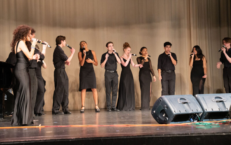 Valencia High School’s Two ’N Four Vocal Jazz Ensemble perform a free preview concert on Tuesday, Jan. 6, 2026 before they are set to go to New Orleans for the Jazz Education Conference. Katherine Quezada/The Signal