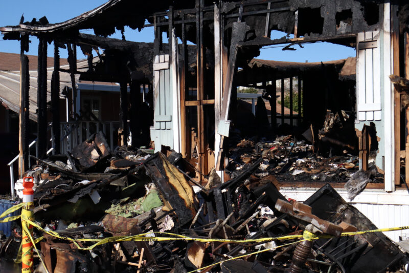 A close-up photo of the mobile home on the 20400 block of Soledad Canyon Road in Canyon Country, Monday, Jan. 12, 2026. Kamryn Martell/The Signal