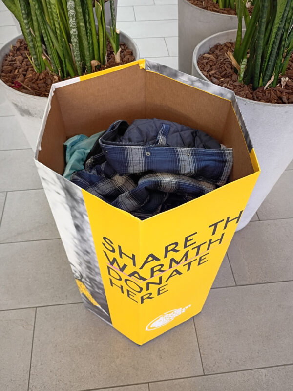 Valencia Town Center collected 125 new and gently used coats during its participation in the nationwide One Warm Coat “Share the Warmth” drive. Courtesy photo.