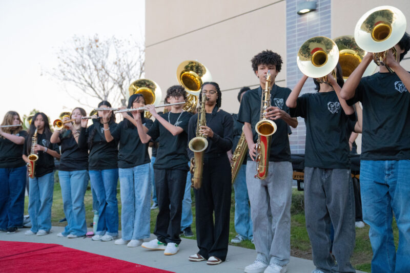 The Golden Valley High School Marching Band perform during the Sal Frias Gymnasium dedication ceremony on Friday, Jan. 16, 2026. Katherine Quezada/The Signal