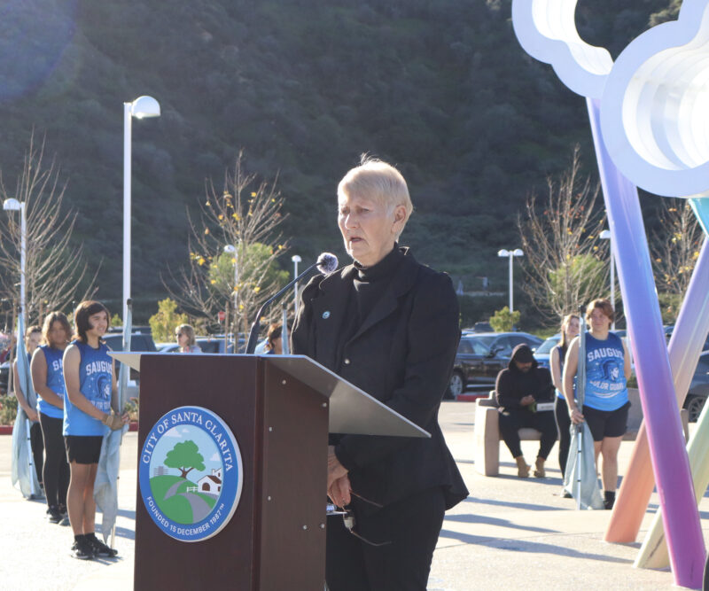 Laurene Weste, mayor of the city of Santa Clarita, opens the ceremony with a speech at the 2026 Dr. Martin Luther King Jr. Unity Walk at Central Park in Saugus, Calif., Monday, Jan. 19, 2026. Kamryn Martell/The Signal
