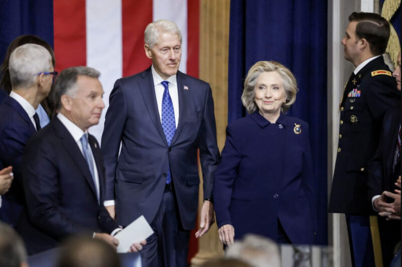 Former President Bill Clinton and former Secretary of State Hillary Clinton arrive to attend the inauguration of President Donald Trump on Jan. 20, 2025 in Washington, D.C. (Shawn Thew-Pool/Getty Images.