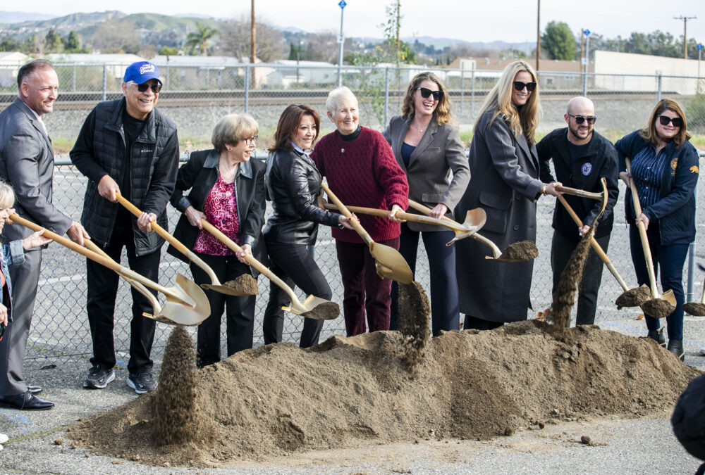 Mayor Laurene Weste, City Council members, local dignitaries and other local leaders gathered for the groundbreaking of Via Princessa Park at the Via Princessa Metrolink Station on Thursday, Jan. 22, 2026. Habeba Mostafa/ The Signal