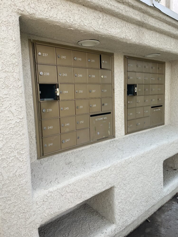 Multiple mailboxes were broken into at a condominium complex in Valencia Saturday morning. Signal Staff/The Signal