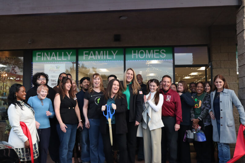 Attendees cheer as the ribbon gets cut  at the Finally Family Homes Oasis Resource Center ribbon cutting in Newhall, Calif., Tuesday, Jan. 27, 2026. Kamryn Martell/The Signal