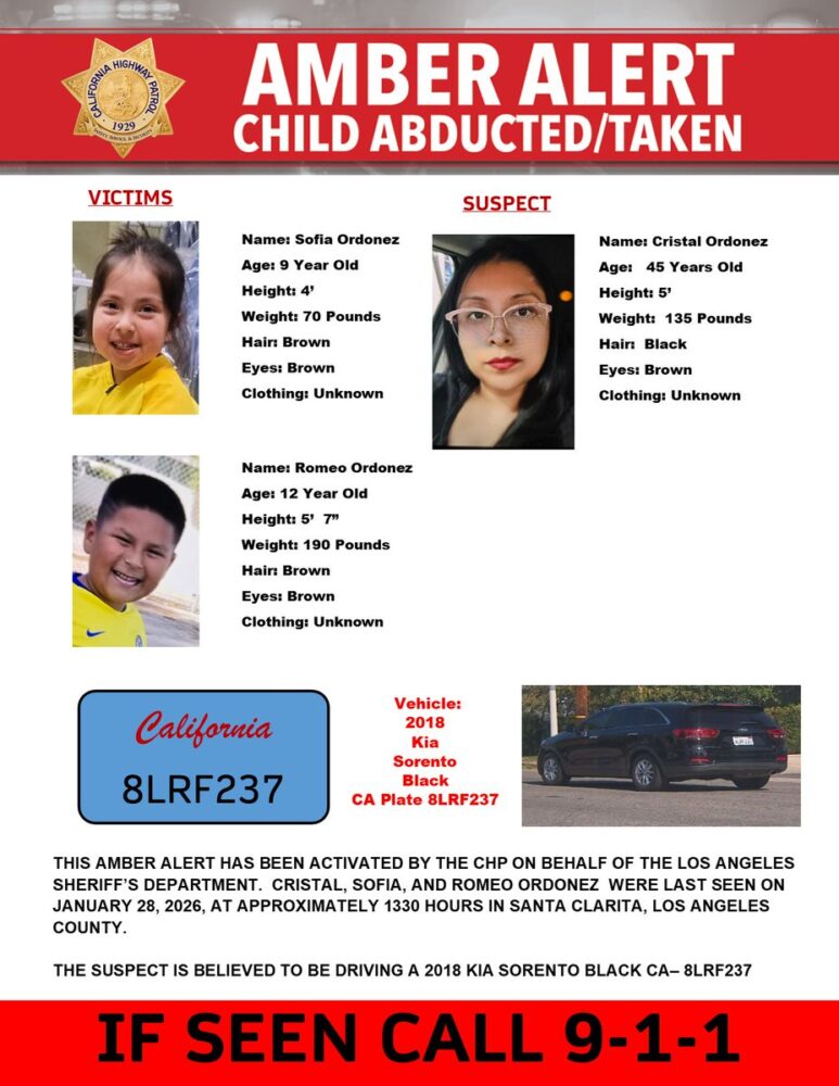 Amber Alert Jan. 29, 2026