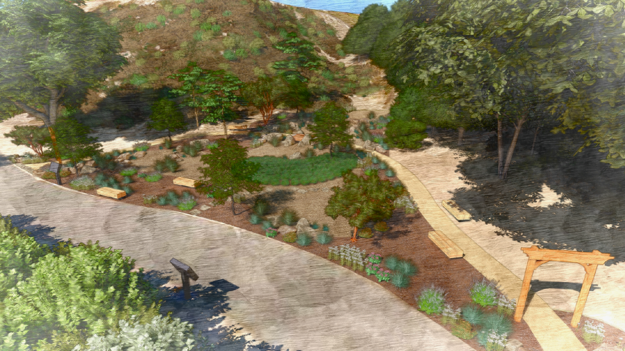 The city of Santa Clarita invites the community to attend a ribbon cutting ceremony celebrating the opening of the new Meditation Garden, scheduled 2 p.m. Tuesday at Duane R. Harte Park. Rendering courtesy of the city of Santa Clarita.