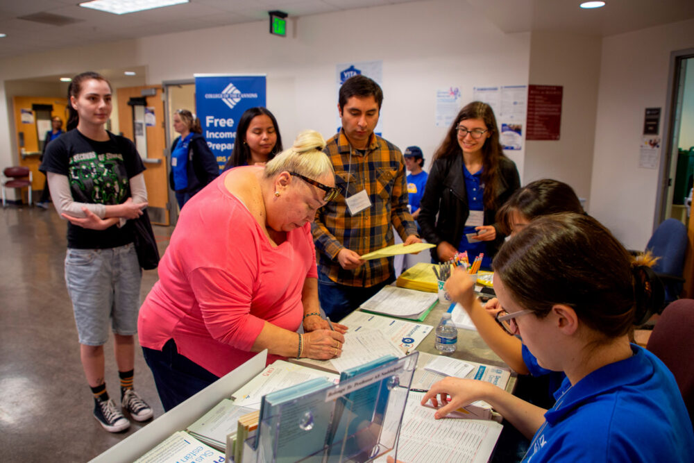 College of the Canyons’ Volunteer Income Tax Assistance volunteers prepared 379 tax returns at no cost for eligible community members last year. The program will again offer free tax preparation services during the 2026 tax filing season. Photo courtesy of COC.