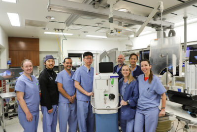 The Roberta G. Veloz Cardiovascular Center team at Henry Mayo Newhall Hospital is among the first in Southern California to treat heart attack patients with SuperSaturated Oxygen Therapy. Photo courtesy of Henry Mayo Newhall Hospital.