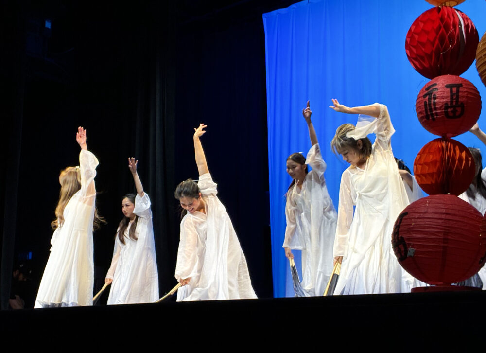 Dancers perform "Chant of the Water Dragon" at the SCV Chinese Culture Association's first annual Lunar New Year Gala at Newhall Family Theatre, Sunday, Feb. 15, 2026. Kamryn Martell/The Signal