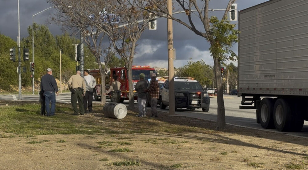 A fuel tank spilled in Valencia Thursday afternoon on Feb. 19, 2026. Courtesy photo.