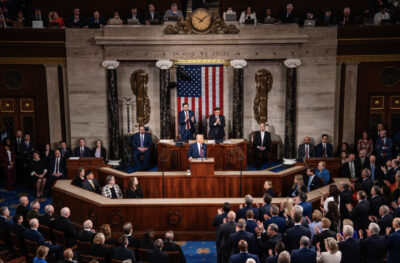 President Donald Trump addresses a joint session of Congress in the House Chamber on Capitol Hill in Washington on March 4, 2025. Photo by Madalina Vasiliu.