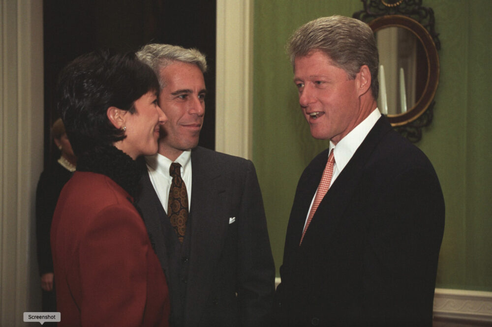 According to the Bill Clinton Library, this photograph was taken by White House photographer Ralph Alswang on Sept. 29, 1993. After the then-president delivered remarks at a donors’ event, Epstein and Maxwell were shown speaking with Clinton. Photo: Bill Clinton Library
