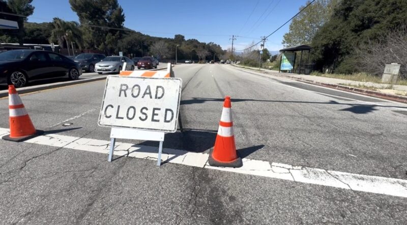 Roads closed after a fatal traffic collision on Newhall Avenue and Sierra Highway, Sunday, March 1, 2026. Signal Staff photo.