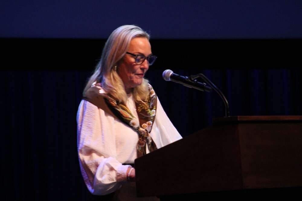 L.A. County 5th District Supervisor Kathryn Barger speaks at the College of the Canyons Performing Arts Center at SPADA's inagural event on March 11, 2026. Susan Monaghan/The Signal