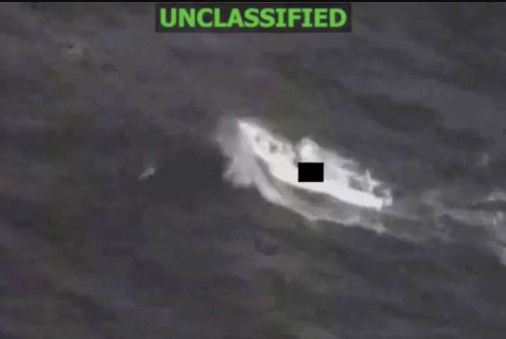 A still image released on Dec. 31, 2025, shows a vessel suspected of narco-trafficking. U.S. Southern Command
