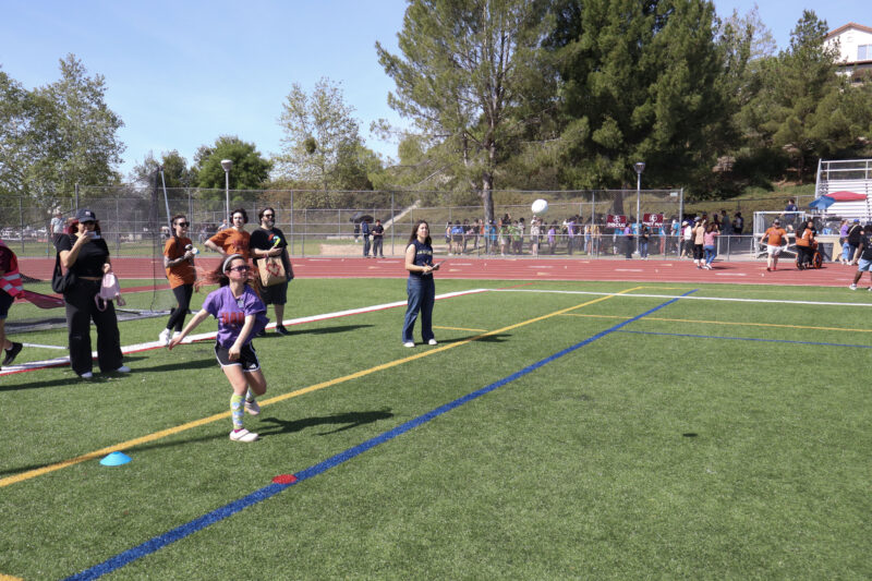 Shae Granger (purple shirt), a Valencia High School student, plays softball at the 14th annual Hart Games at Valencia High School in Valencia, Calif., Monday, March 16, 2026. Kamryn Martell/The Signal