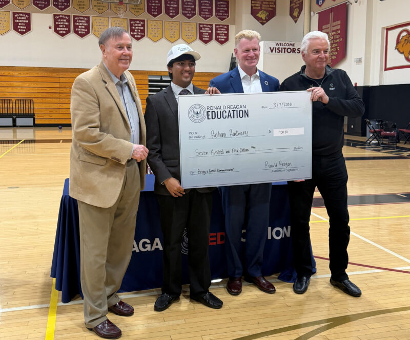 Rohan Radharaj, of West Ranch High School, won the Southern California Regional Invitational of the Ronald Reagan Debate Series on March 7, 2026, at Oaks Christian High School. Courtesy photo.