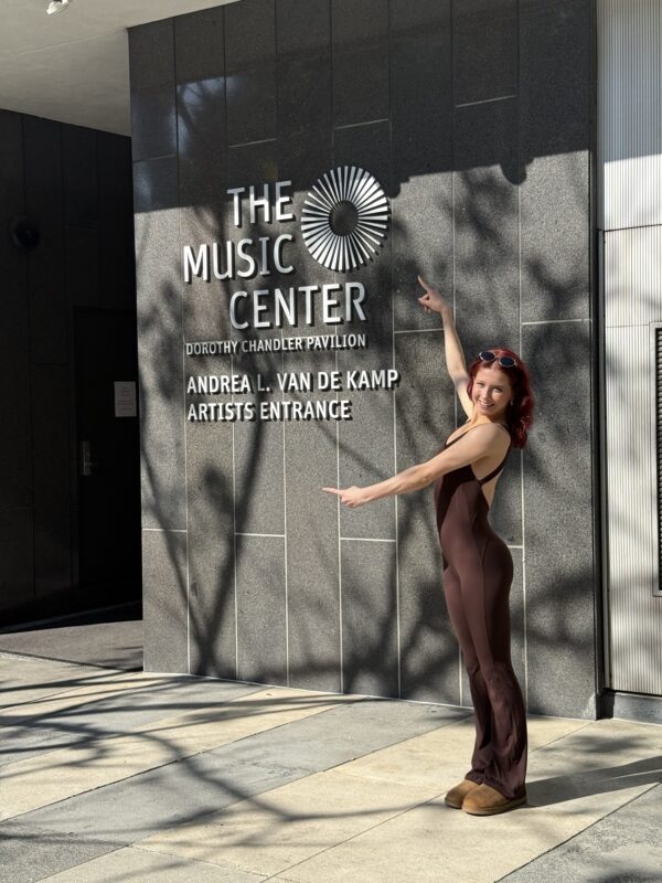 Brooklyn Covington smiles in front of The Music Center. Photo courtesy of Brooklyn Covington.