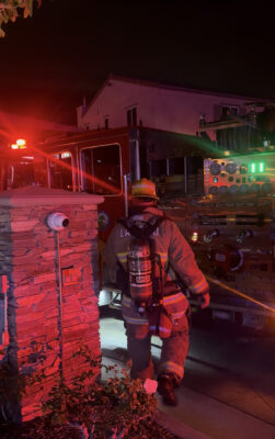 Los Angeles County Fire Department were dispatched to a structure fire on the 20400 block of Gaspher Court. Photo courtesy of Dillon Foster.