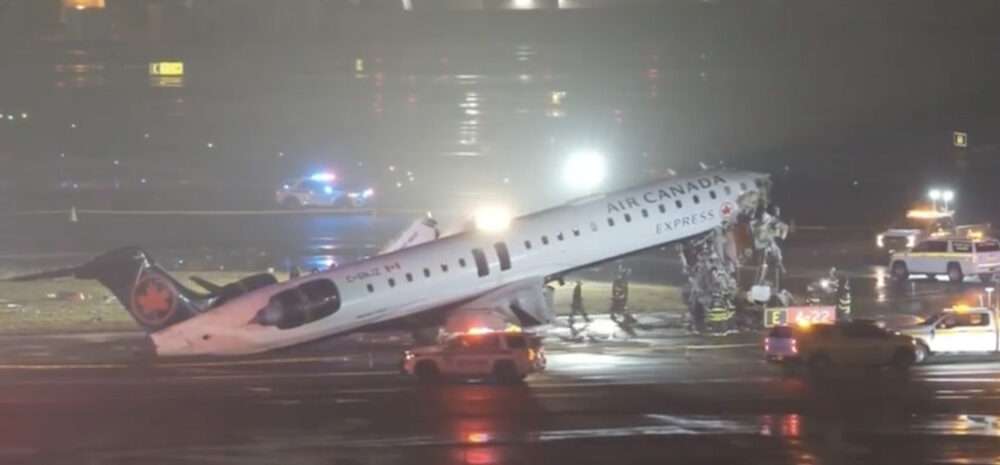 Two pilots killed in LaGuardia Airport runway collision. Screenshot from airport video.