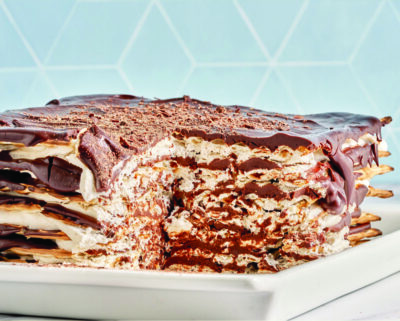 This Passover treat is easy to throw together, and its layers of whipped cream and chocolate ganache make it taste just like tiramisu, for less than half the effort.