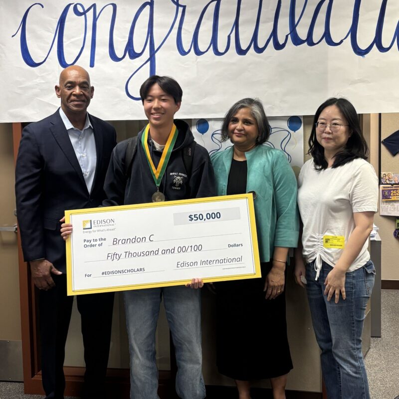 West Ranch High School senior Brandon Chang has been selected as a 2026 Edison Scholar by Southern California Edison. Photo courtesy of William S. Hart Union High School District.