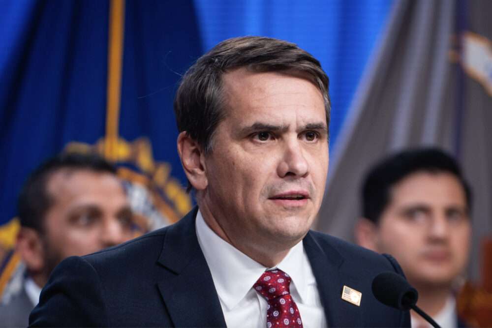Deputy Attorney General Todd Blanche speaks during a news conference at the U.S. Department of Justice in Washington on Nov. 19, 2025. Photo by Madalina Kilroy.