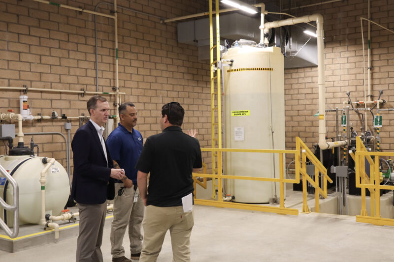 Rep. George Whitesides, D-Agua Dulce, tours some of the water agency's facilities in Canyon Country, Calif., Monday, April 6, 2026. Kamryn Martell/The Signal