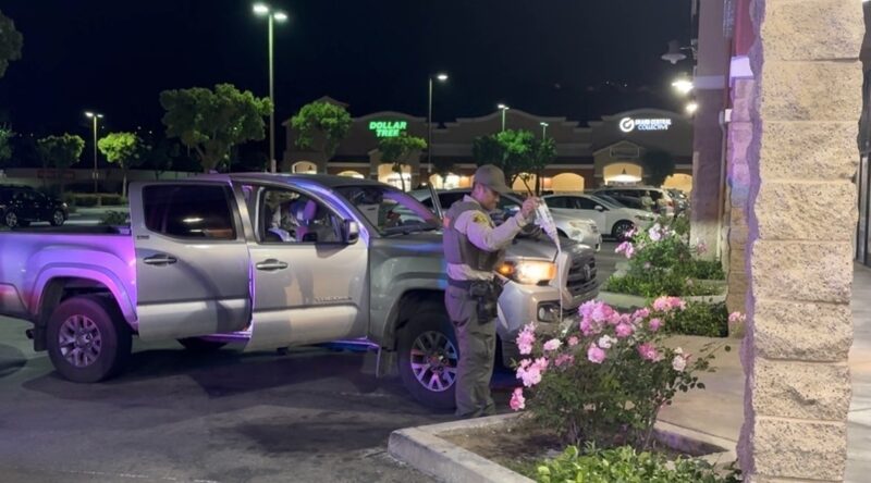 A Santa Clarita Valley Sheriff's Station deputy pours out a beer after a man was arrested on suspicion of DUI near Valle Del Oro and Newhall Avenue, Wednesday, April 8, 2026. Signal Staff/The Signal