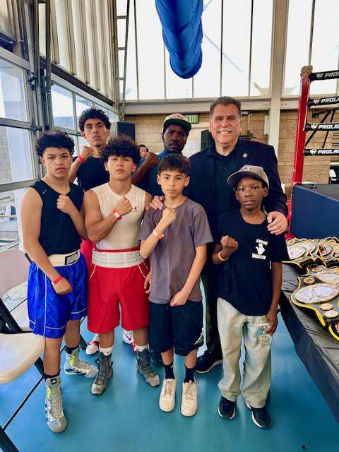 Boxers from Santa Clarita’s Guerrero Boxing Gym stepped into the ring at the Wallis Annenberg Youth Center in Whittier on April 4, competing against a strong lineup from Century Sheriffs Boxing Gym — and earned some big wins as they set their eyes on the upcoming Junior Olympics. Courtesy photo.