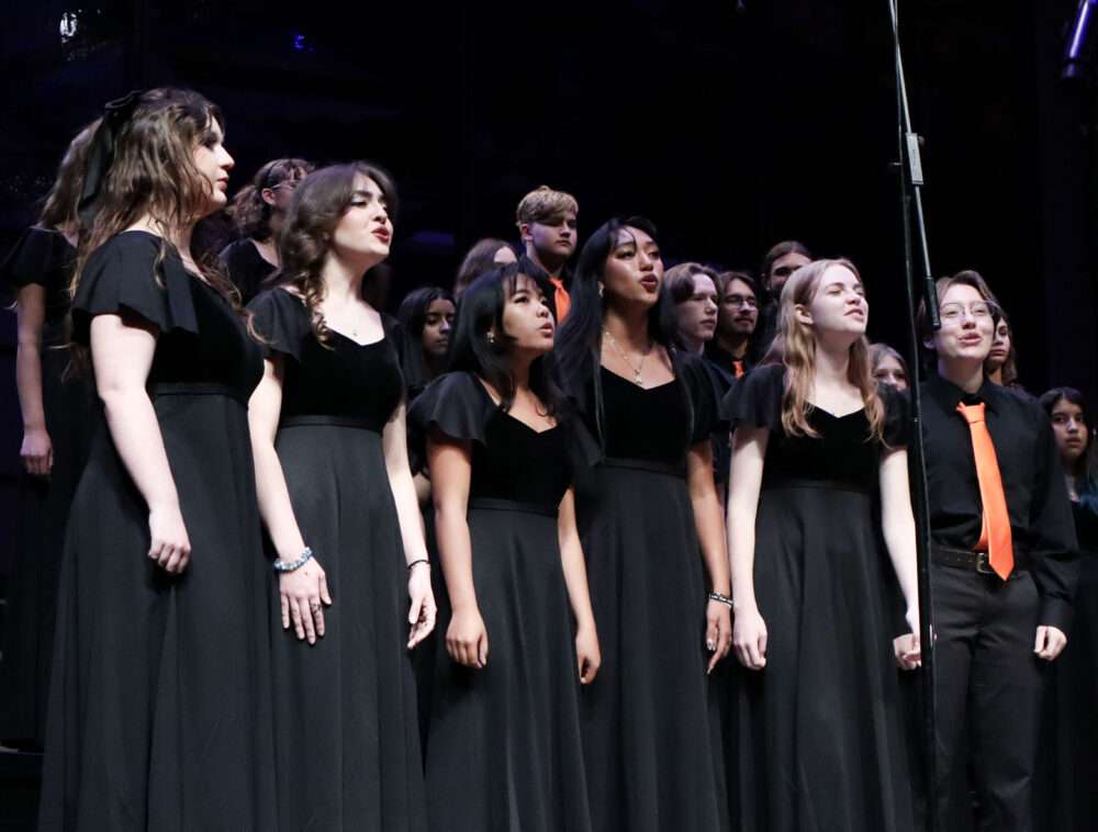 Some members of the Castaic High School Concert Choir sings to the audience at the 40th anniversary Choral Festival at Grace Baptist Church, Tuesday, April 14, 2026. Kamryn Martell/The Signal